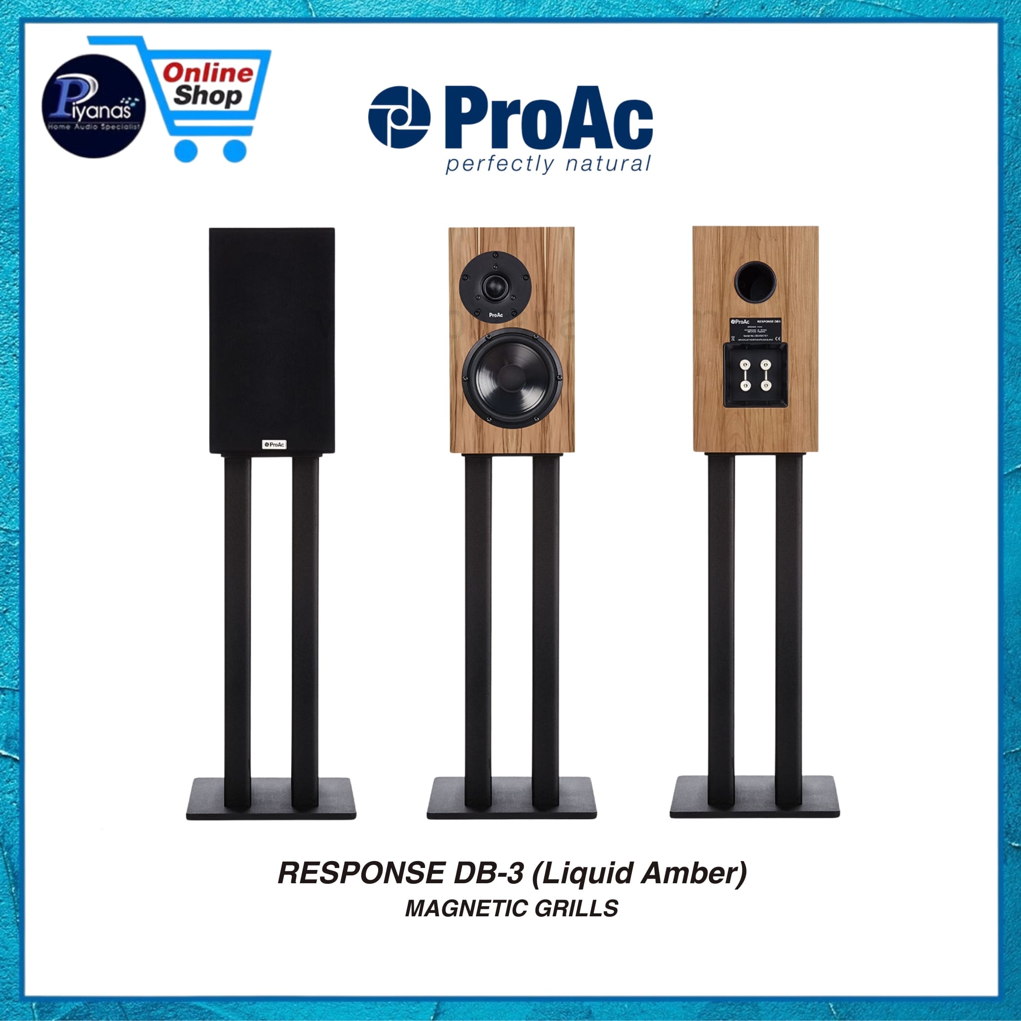 ลำโพงบุ๊คเชลฟ์ PROAC : RESPONSE DB-3 MAGNETIC GRILLS (LIQUID AMBER)_2